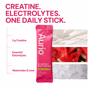 AURIO® Creatine + Electrolytes, 25 Stick Packs, 250g