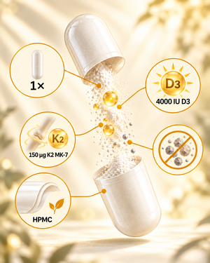 Aurio vitaminas D3 + K2 4000 TV + 150 µg, 120 kapsulių