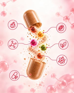 „Aurio Bioactive Iron+“, 25 mg geležies bisglicinato su vitaminu C, B12, folatu ir variu, 90 kapsulių