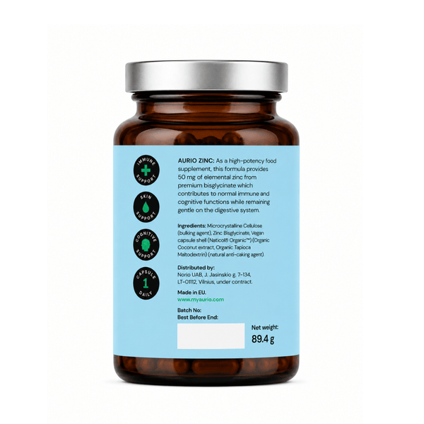 Aurio cinko bisglicinatas 50 mg, 120 kapsulių