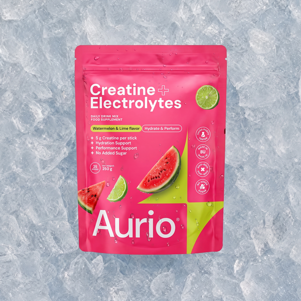 AURIO® Creatine + Electrolytes, 25 Stick Packs, 250g