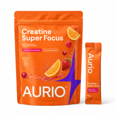 AURIO® Creatine + Super Focus, 25 Stick Packs, 200g