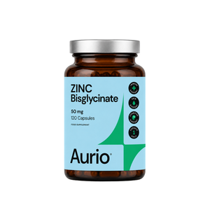 Aurio Zinc Bisglycinate 50 mg Maisto papildas cinko bisglicinatas 120 kapsulių