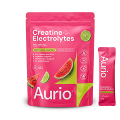 AURIO® Creatine + Electrolytes, 25 Stick Packs, 250g
