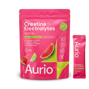 AURIO® Creatine + Electrolytes, 25 Stick Packs, 250g