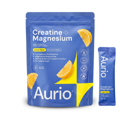 AURIO® Creatine + Magnesium Bisglycinate, 25 Stick Packs, 162.5g