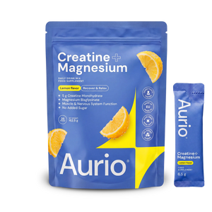 AURIO® Creatine + Magnesium Bisglycinate, 25 Stick Packs, 162.5g